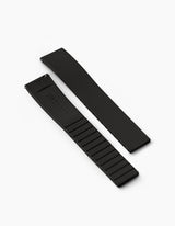 Black FKM rubber watch strap