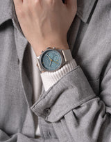 Offwhite solar chronograph leather strap watches