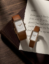 Brown square watches for women