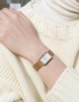 Gold square watches for women