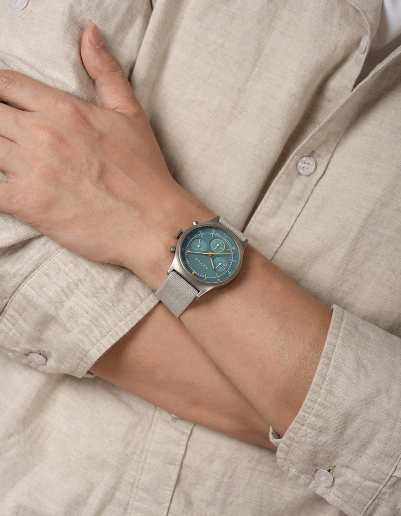 MUS SOLAR C-02 BROWN 40MM + GRAY PARACHUTE STRAP SET