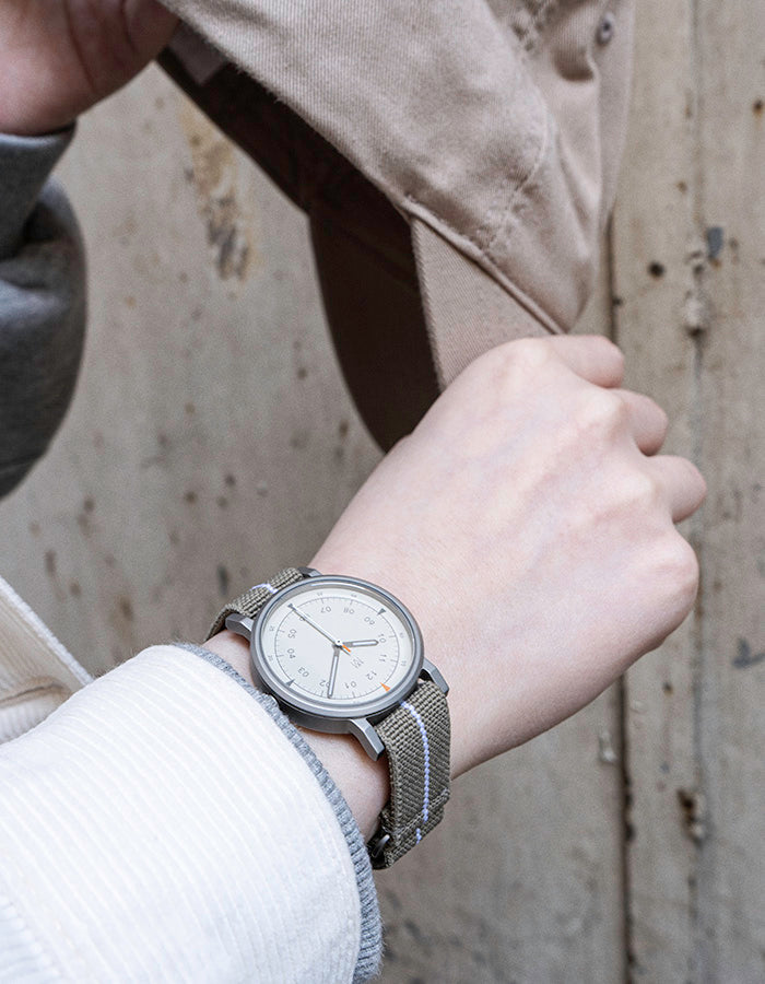 MUS-01 KHAKI P 34MM + NAVY PARACHUTE STRAP SET