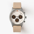 Natural Solar chronograph leather strap watches