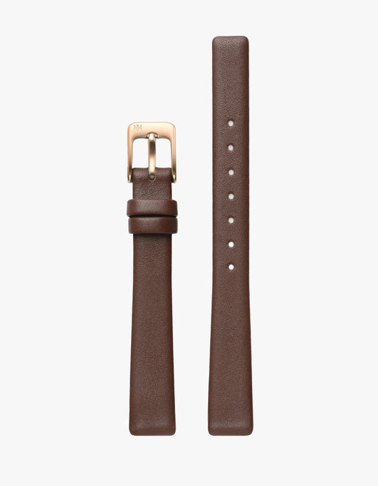 12MM MAHOGANY LEATHER STRAP (ROSE)