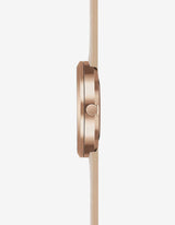 STORM CLOUD CAMEL 40MM + NAVY LEATHER STRAP SET (ROSE GOLD)